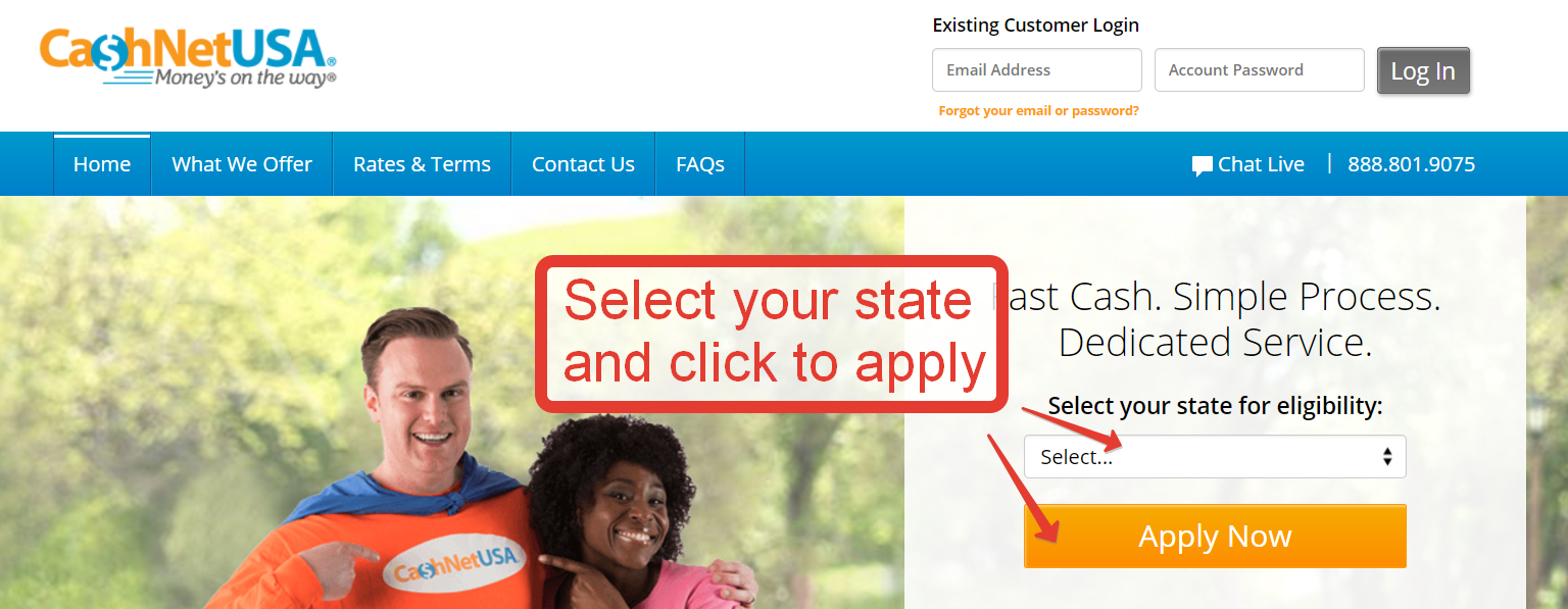 cashnetusa login step 5